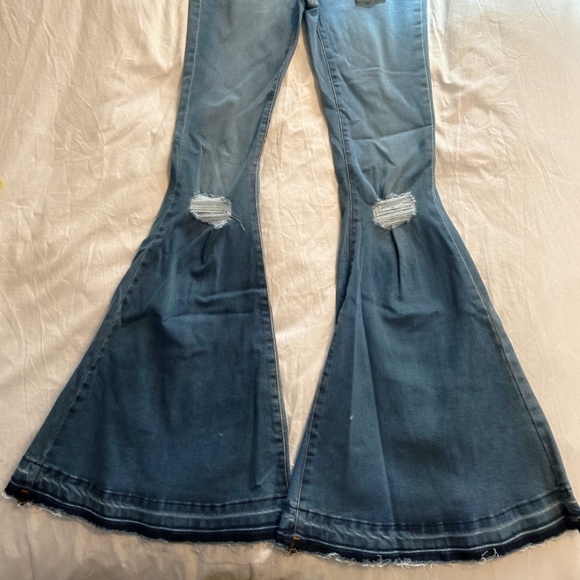Lucky & Blessed Distressed Bell-Bottom Jeans *NWT* - Picture 2 of 10